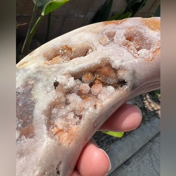 Pink Amethyst Sugar Druzy Moon - Picture 3 of 11